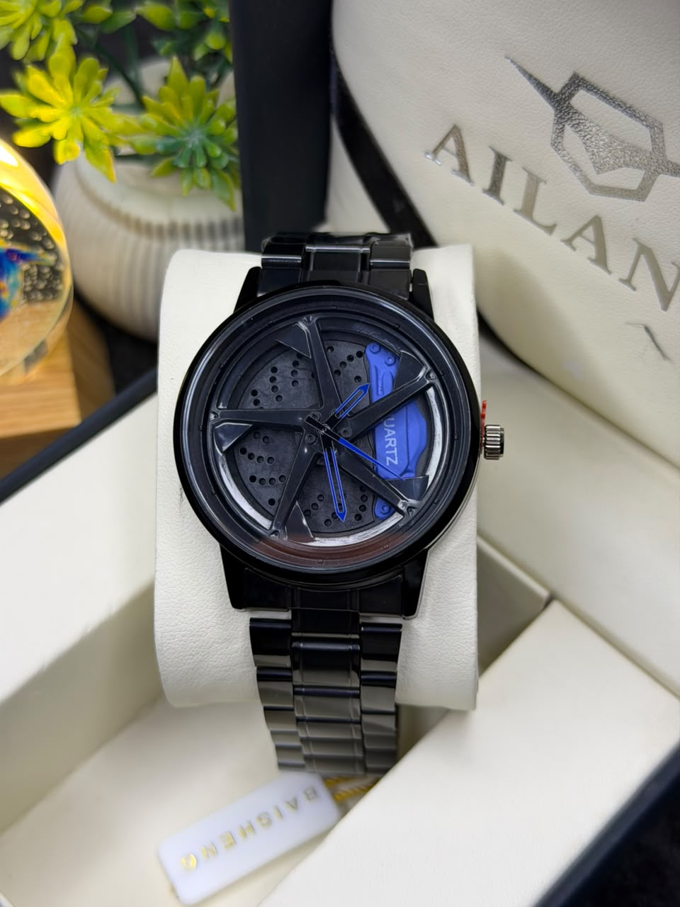 Quartz Wheel Stainless Steel Bracelet Watch