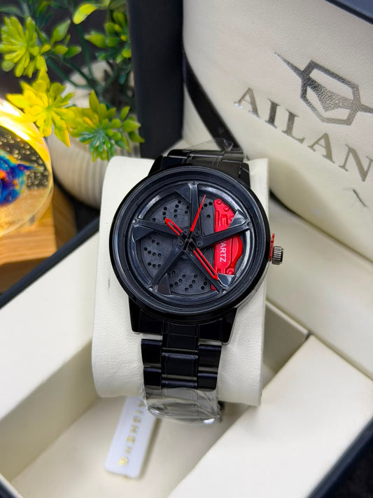 Quartz Wheel Stainless Steel Bracelet Watch