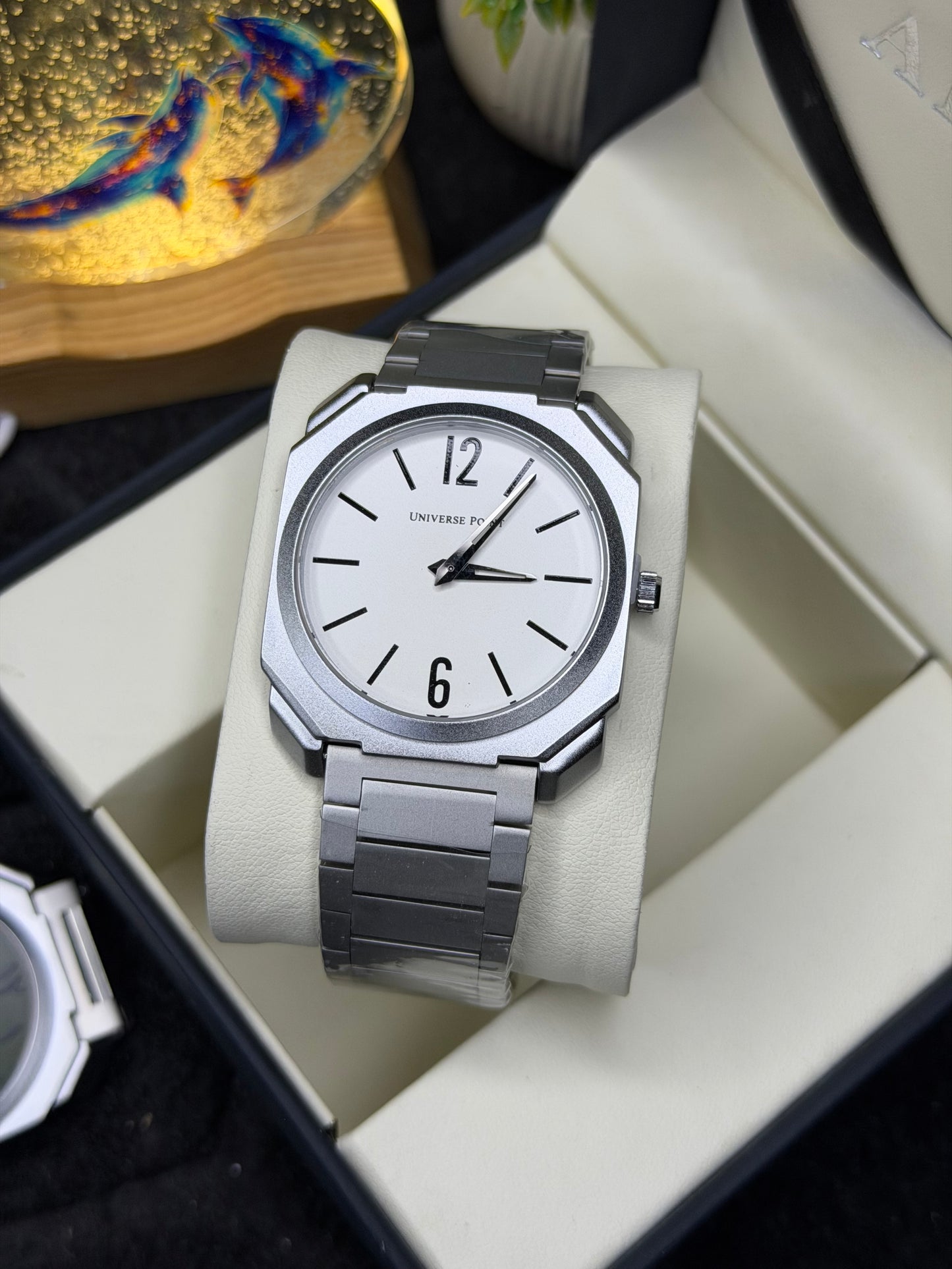 Universe Point Stainless Steel Slim Men,s Watch